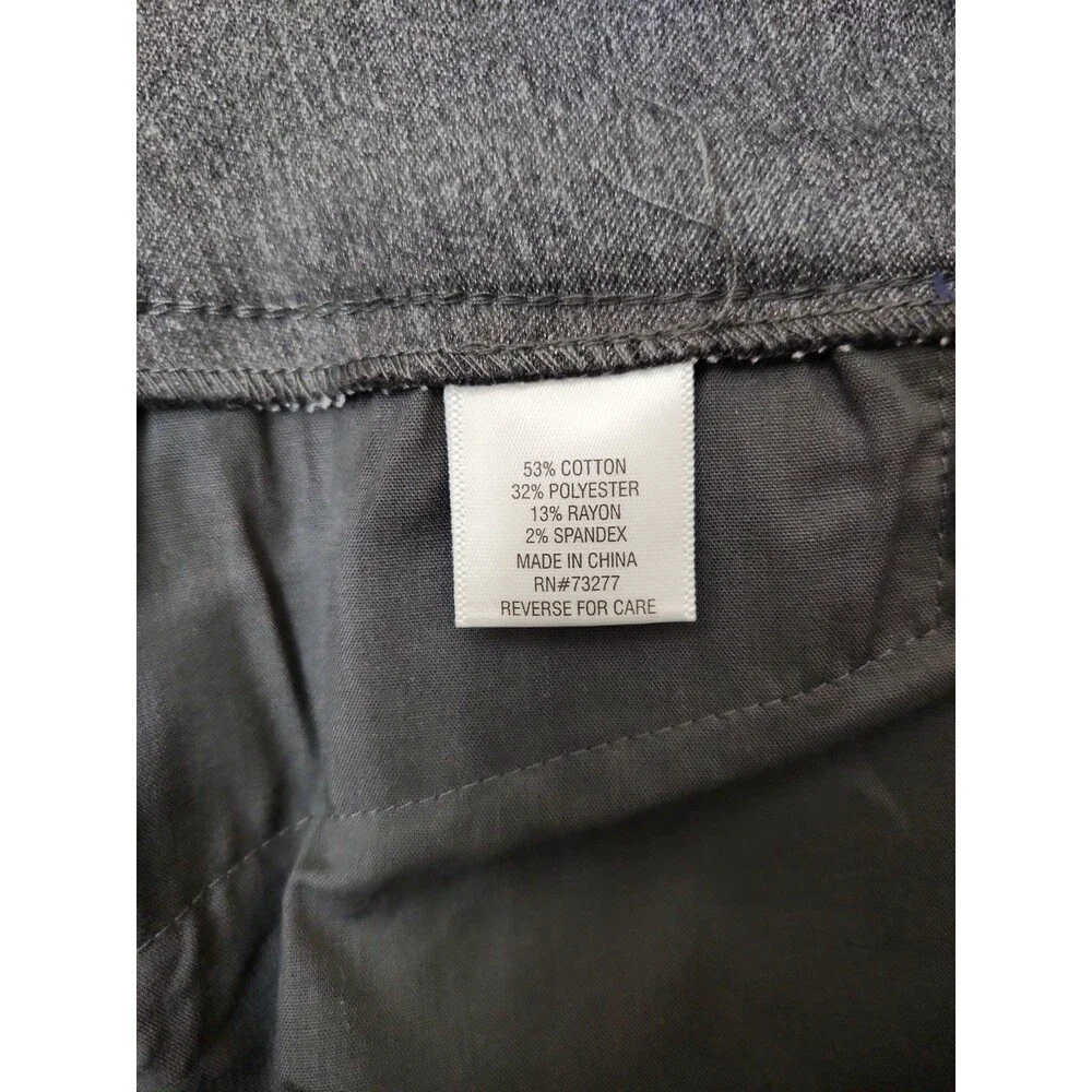 Croft Barrow Effortless Stretch Bootcut Pants Women 16 Gray Slimming Pull On NEW